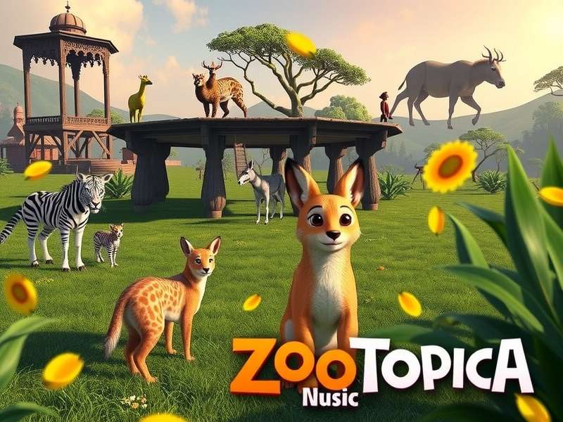 Zootopia soundtrack cover art and musical notes