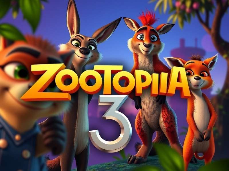 Official Zootopia 3 logo featuring stylized text with animal-influenced design elements