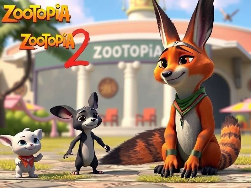 Concept art of Zootopia cityscape with animals