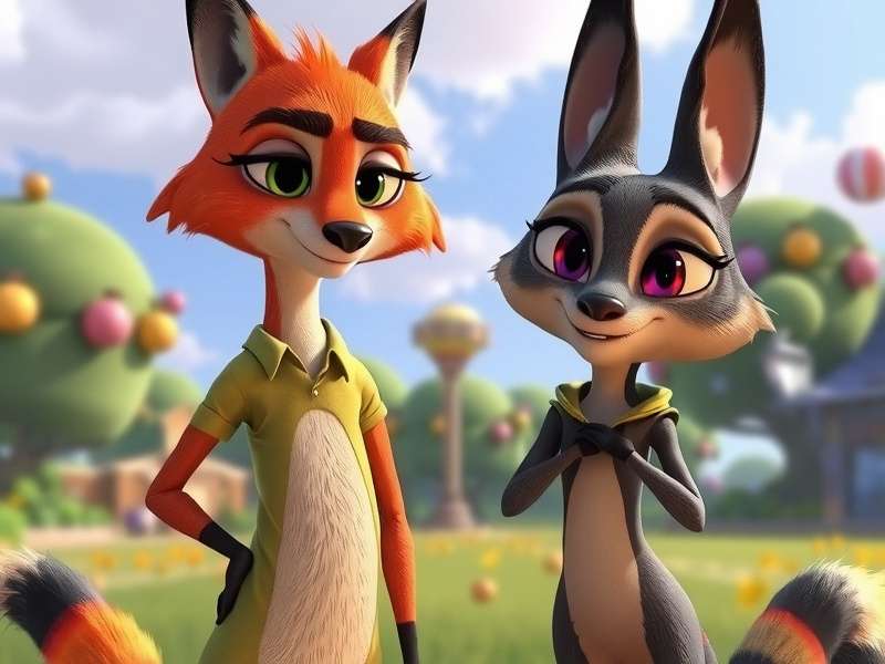 Zootopia cityscape with futuristic elements