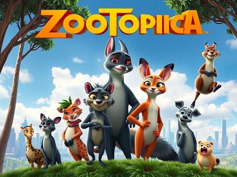 Zootopia cityscape with diverse animal districts