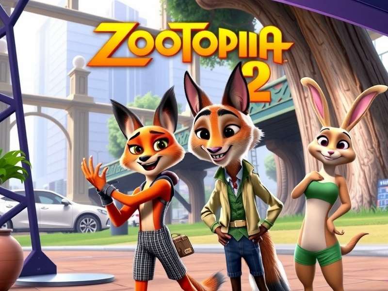Zootopia 2 Character Art featuring Judy Hopps and Nick Wilde in the city