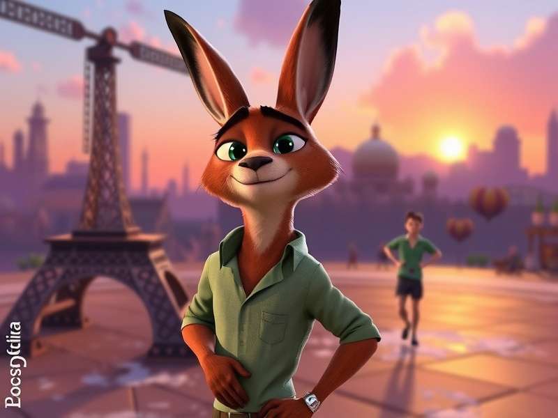 Concept art of Zootopia cityscape with animals