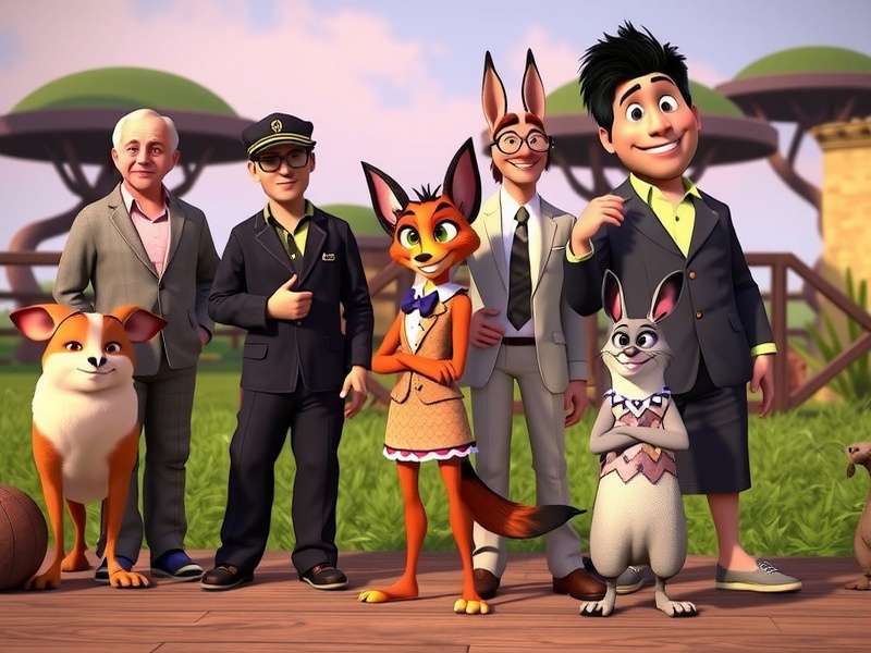 Zootopia 2 Cast Members group art featuring Judy Hopps, Nick Wilde and new characters