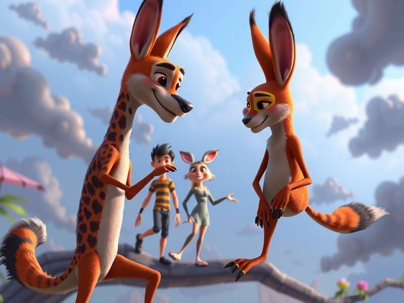 Panoramic view of the diverse districts of Zootopia city