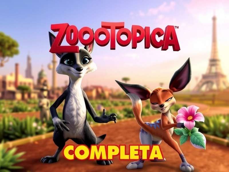 Zootopia cityscape with diverse animal characters