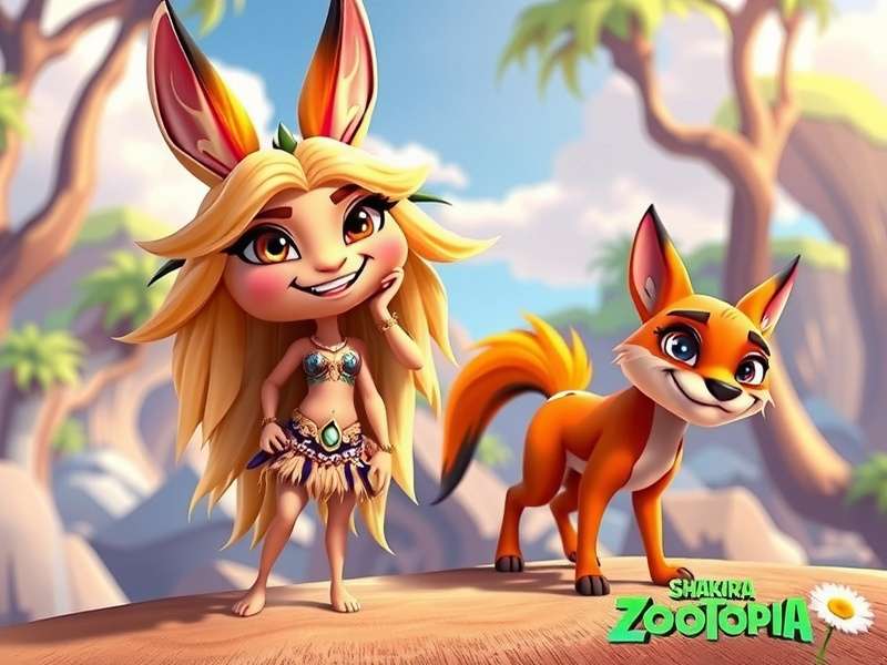 Shakira as Gazelle performing Try Everything in a vibrant Zootopia concert scene