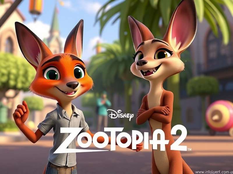 Concept art showing Judy Hopps and Nick Wilde in a new Zootopia district