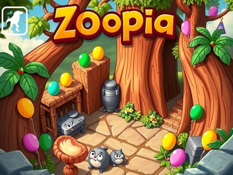 Zoopia gaming scene with vibrant colors and characters