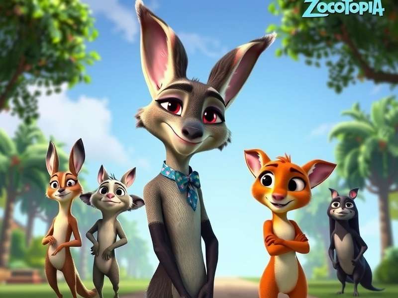 Zootopia 2 concept art showing Judy Hopps and Nick Wilde in a new city district