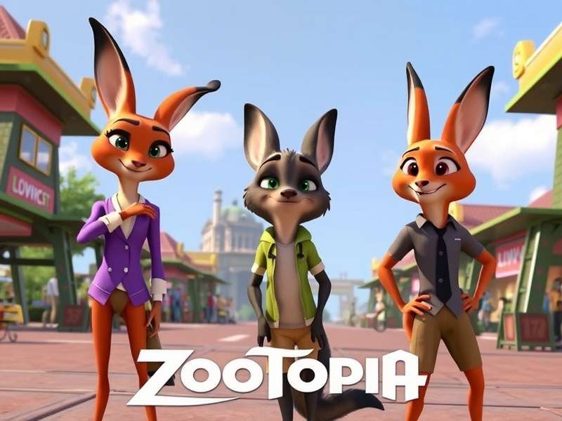 Zootopia Filme Completo Dublado poster showing Judy Hopps and Nick Wilde in Hindi dub style
