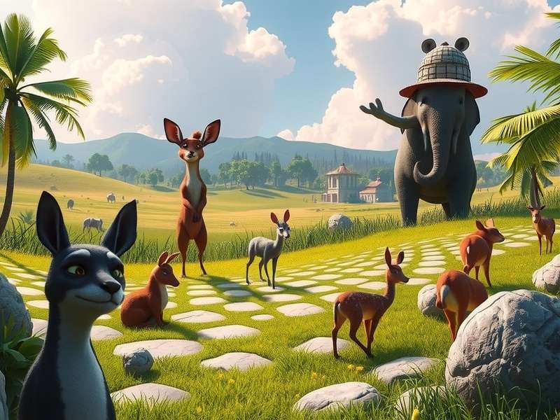 Concept art of the new Canopy district in Zootopia 3, showing vertical tree-top cityscapes