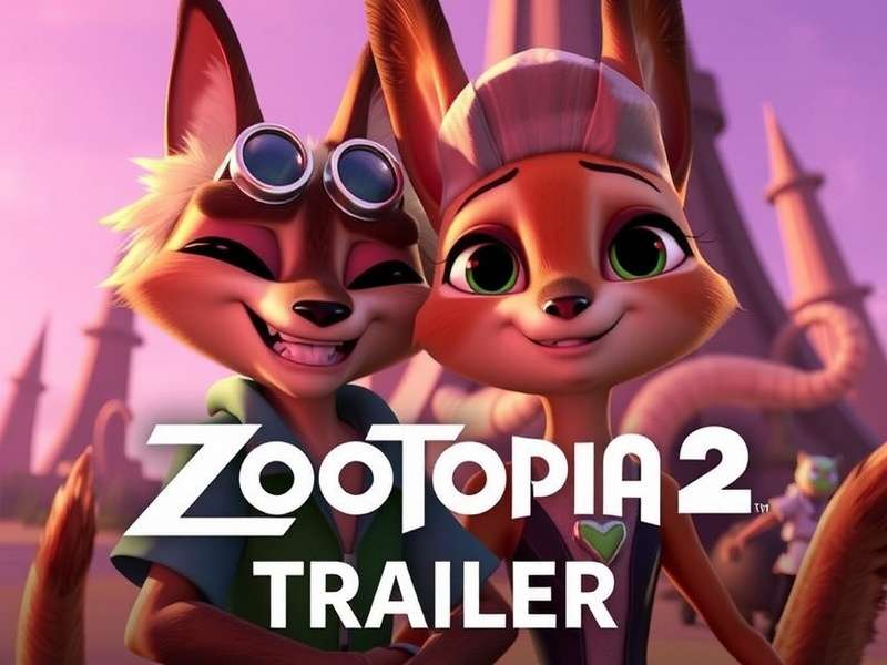 Zootopia 2 Official Trailer 2025 frame showing Judy Hopps and Nick Wilde in the Rainforest District