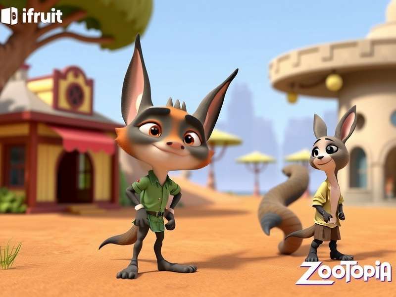 Zootopia 3D model render of Judy Hopps and Nick Wilde in a dynamic city scene