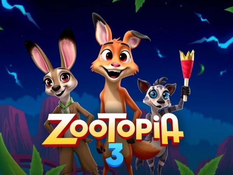 Zootopia 3 Logo — official design render with vibrant gradient and paw-print motif
