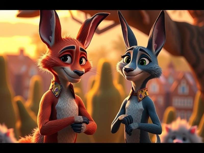 Zootopia 2 official art featuring Judy Hopps and Nick Wilde in a vibrant Mumbai-inspired backdrop