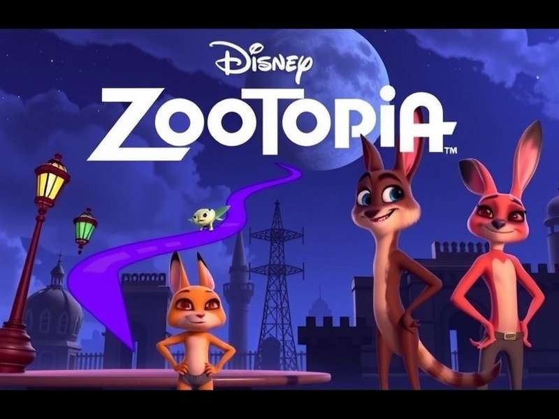 Zootopia 1 movie poster with Judy Hopps and Nick Wilde in the vibrant city of Zootopia