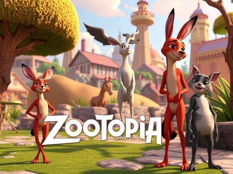 Zootopia 2 Sundarpur Safari new district concept art showing lush Indian-inspired wildlife landscape with modern animal architecture.