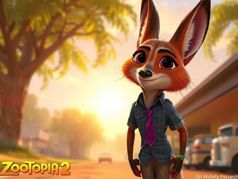 Zootopia 2 trailer leak exclusive still featuring Nick Wilde and Judy Hopps in a new neon-lit district