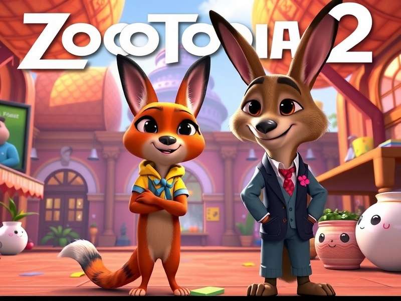 Zootopia 2 Trailer Song — Official soundtrack artwork with vibrant cityscape and musical notes